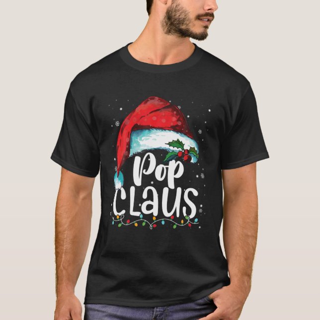 T-shirt Funny Pop Claus Pajamas de Noël Famille Noël Sant (Devant)