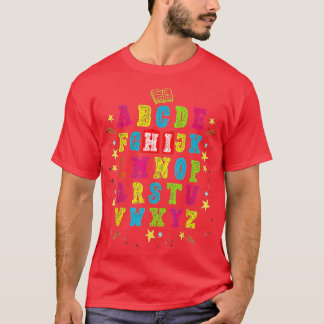 T-shirt Funny PrK Kindergarten Hi Alphabet Retour À L'Écol