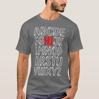 T-shirt Funny PrK Kindergarten Hi Alphabet Retour À L'Écol