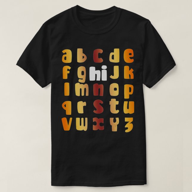T-shirt Funny PrK Kindergarten Hi Alphabet Retour À L'Écol (Design devant)