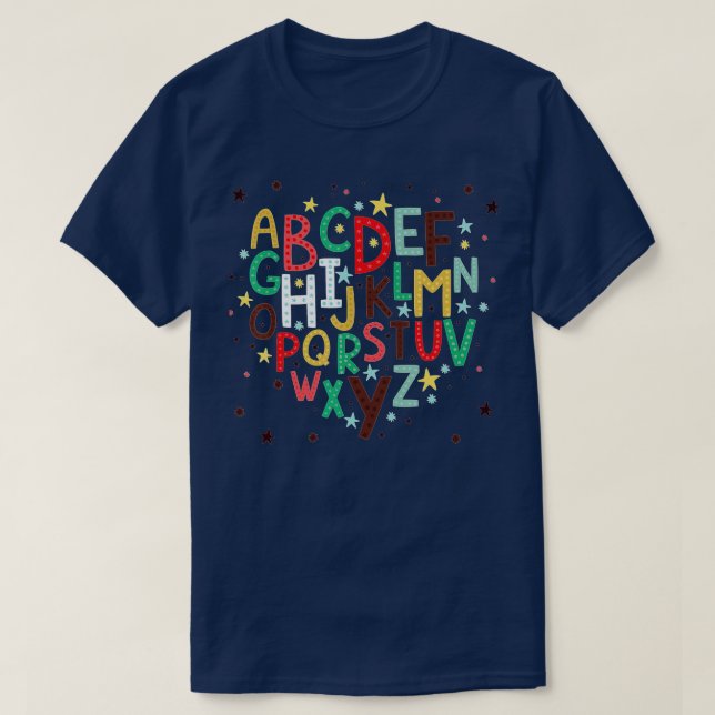 T-shirt Funny PrK Kindergarten Hi Alphabet Retour À L'Écol (Design devant)