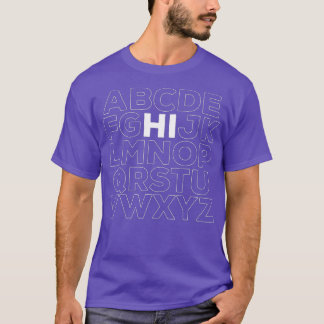 T-shirt Funny PrK Kindergarten Hi Alphabet Retour À L'Écol