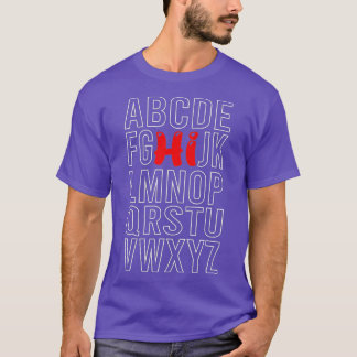 T-shirt Funny PrK Kindergarten Hi Alphabet Retour À L'Écol