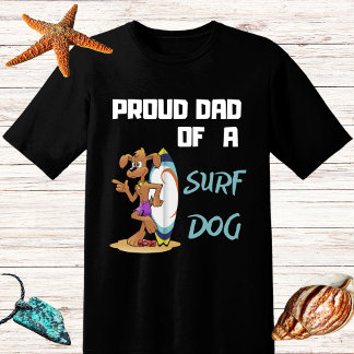 T-shirt Funny Proud Papa chien Surf pour surfer