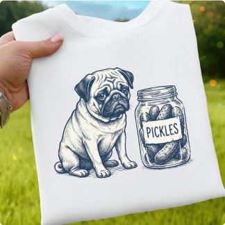 T-shirt Funny Pug Pickle, Cadeau Chien Mignon, Chien Amate