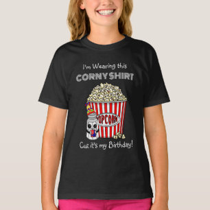 T-shirt Funny Pun Popcorn   C'est mon anniversaire