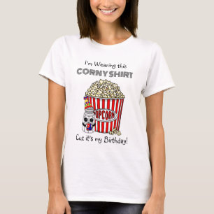 T-shirt Funny Pun Popcorn C'est mon anniversaire