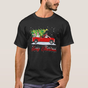T-shirt Funny Rabbit Conduite Arbre de Noël Camion Rabbit
