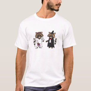 T-shirt Funny Raccoon mariée et Mariage de chambre