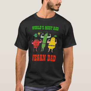 T-shirt Funny RAD VEGAN DAD Vegetables Flexing Muscles