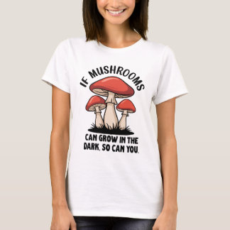T-shirt Funny Red Mushroom Cartoon Nature Forager Design