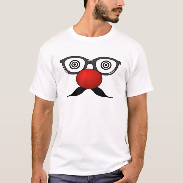 T-shirt Funny Red Nose yeux étranges lunettes moustache (Devant)