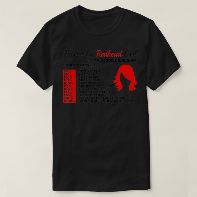 T-shirt Funny Redhead Ginger Girl Faits Orange Cheveux Irl (Design devant)
