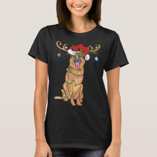T-shirt Funny Reindeer Santa Hat Berger allemand Noël