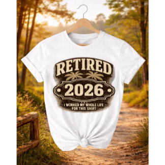 T-shirt Funny Retirement 2026 Palm Tree Retro Style I W...