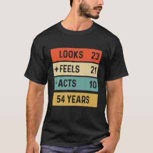 T-shirt Funny Retro 54E Anniversaire 54 Ans Né En 1966