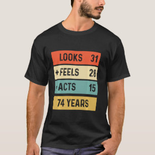 T-shirt Funny Retro 74e anniversaire 74 ans Né en 1944