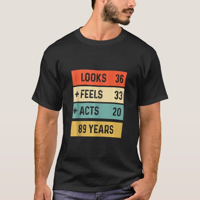 T-shirt Funny Retro 89e Anniversaire 89 Anniversaire Né En (Devant)