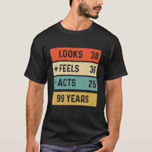 T-shirt Funny Retro 99E Anniversaire 99 Ans Né En 1920