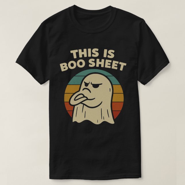 T-shirt Funny Retro Ghost "This is Boo Sheet" | Halloween (Design devant)