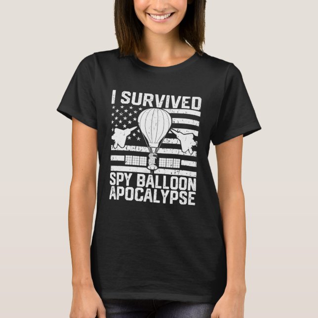 T-shirt Funny Retro I Survived Chinese Spy Balloon Apocaly (Devant)