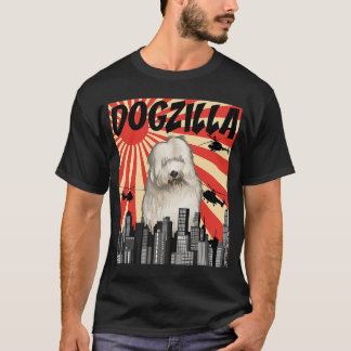 T-shirt Funny Retro Japanese Dogzilla Old English Sheepdog
