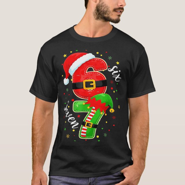 T-shirt Funny Retro Six Seven Christmas 67 Xmas  (Devant)