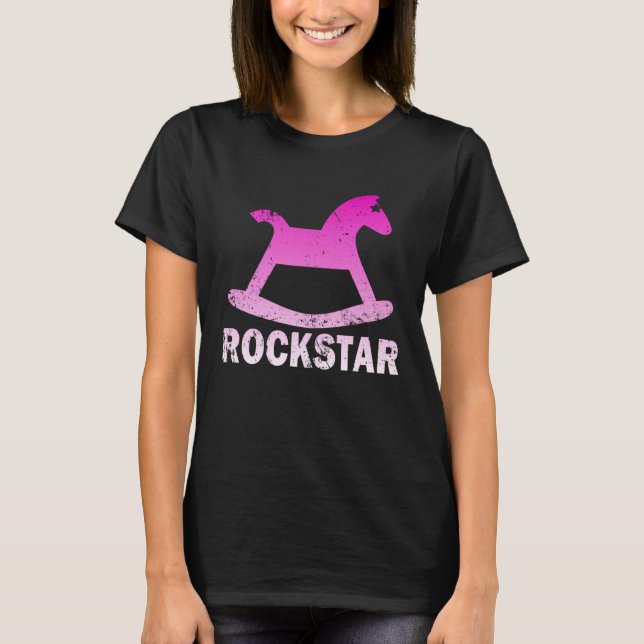 T-shirt Funny Rockstar Rocking Horse (Devant)