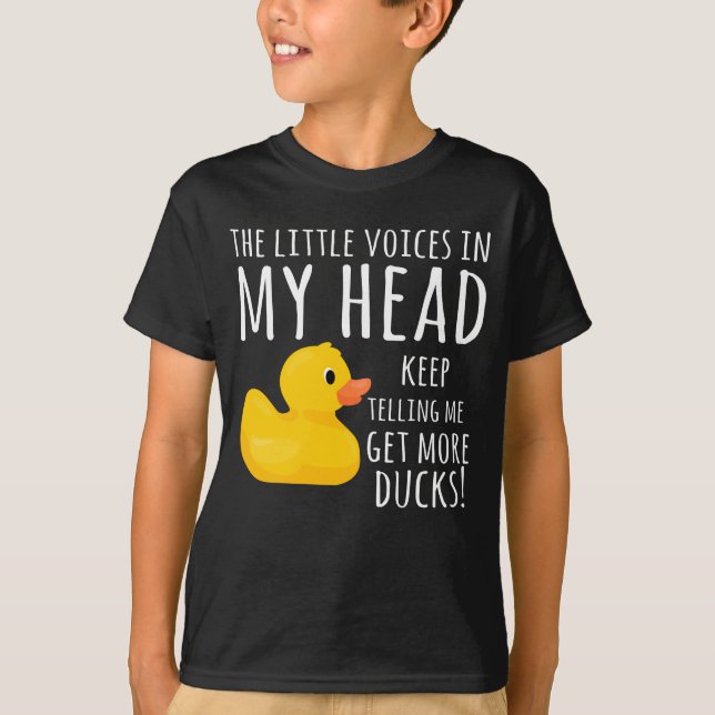T-shirt Funny Rubber Duck Little Voices dans ma tête (Devant)