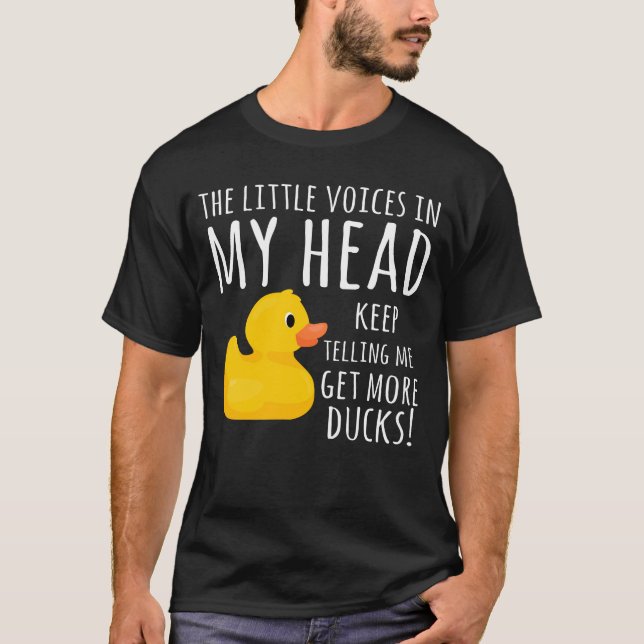 T-shirt Funny Rubber Duck Little Voices dans ma tête (Devant)