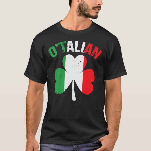 T-shirt Funny Saint Patricks Day Irlandais Italien O'talia (Devant)
