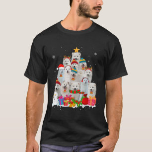 T-shirt Funny Samoyed Christmas Tree Animaux Amoureux de l
