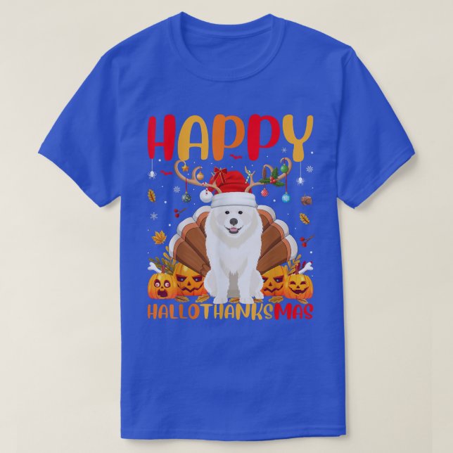 T-shirt Funny Samoyed Dog Lover Happy Samoyed HelloThanksM (Design devant)