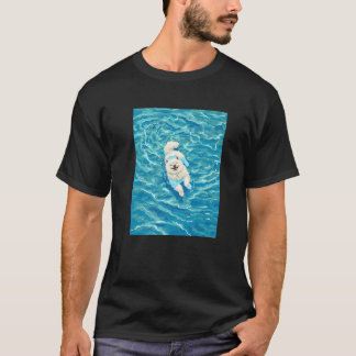 T-shirt Funny Samoyed In Pool Water Swim Cute Dog Mom Dad 