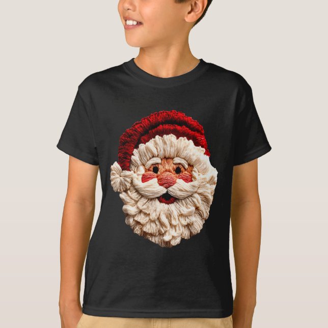 T-shirt Funny Santa Claus Crochet Christmas Xmas Pajamas H (Devant)