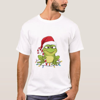 T-shirt Funny Santa Frog Christmas Shirt - Cute Frog with 