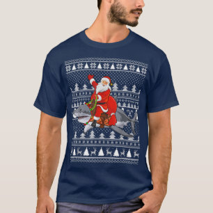 T-shirt Funny Santa Riding Great White Shark Ugly Christma