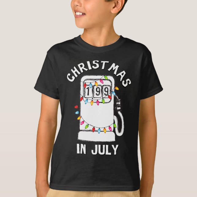 T-shirt Funny Sarcastic Christmas In July Fuel Pump Gas Pu (Devant)