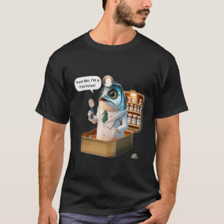 T-shirt  Funny Sardine Doctor Fish-ician Cartoon Pun Art