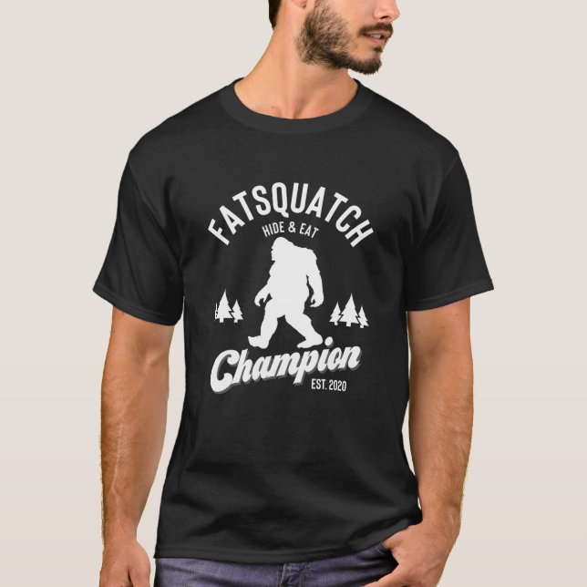 T-shirt Funny Sasquatch Fatsquatch Cacher et manger Champi (Devant)
