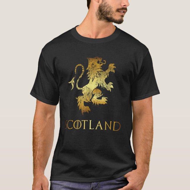 T-shirt Funny Scotland Lion Rampant  Scottish Kilts Gift T (Devant)