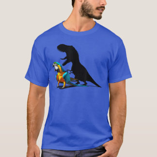 T-shirt Funny Screaming Blue and Gold Macaw Parrot Dinosau