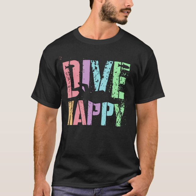 T-shirt Funny Scuba Dive Happy Squad Divers Captain Girls  (Devant)