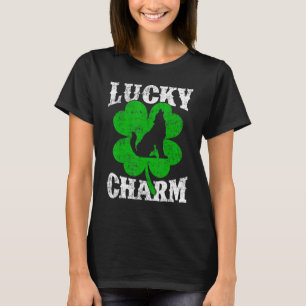 T-shirt Funny Shamrock Feuille Lucky Charm Wolf St Patrick