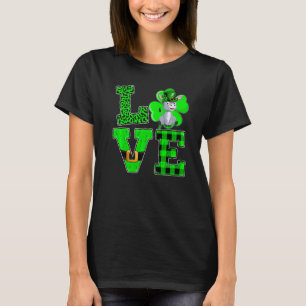 T-shirt Funny Shamrock Green Plaid Love Mule St Patrick's