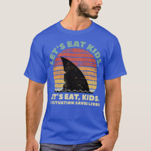 T-shirt Funny Shark Mange Des Enfants Ponctuation Sauve De