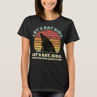 T-shirt Funny Shark Mange Des Enfants Ponctuation Sauve De