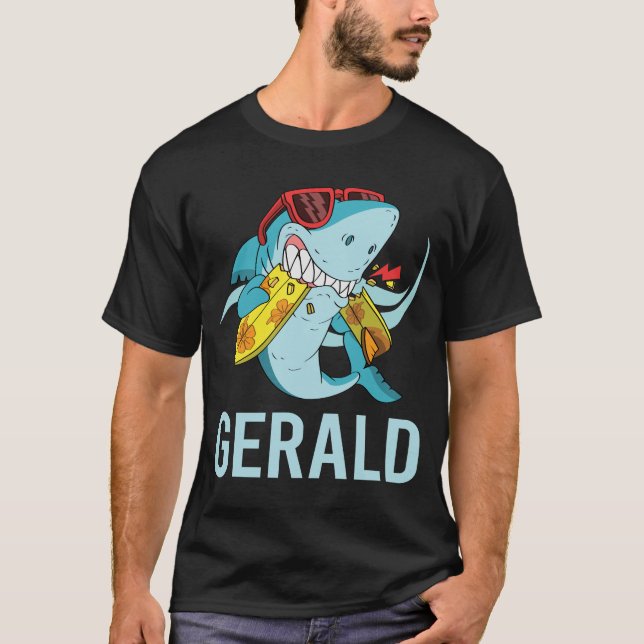 T-shirt Funny Shark - Nom de Gerald (Devant)