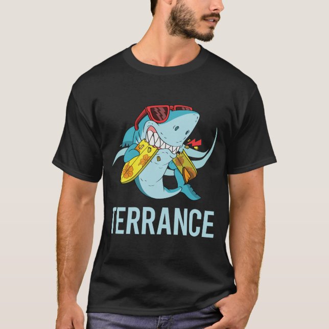 T-shirt Funny Shark - Nom de la terrasse (Devant)