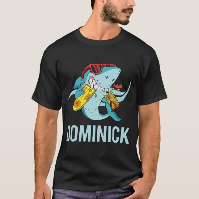T-shirt Funny Shark - Nom Dominick (Devant)